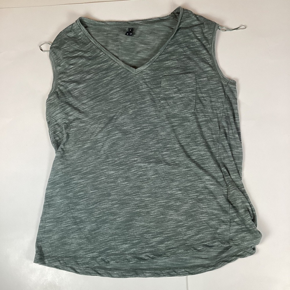 Naf Naf Womens Tank Top T Shirt Adult Size Medium NafNaf Sleeveless V Neck Gray